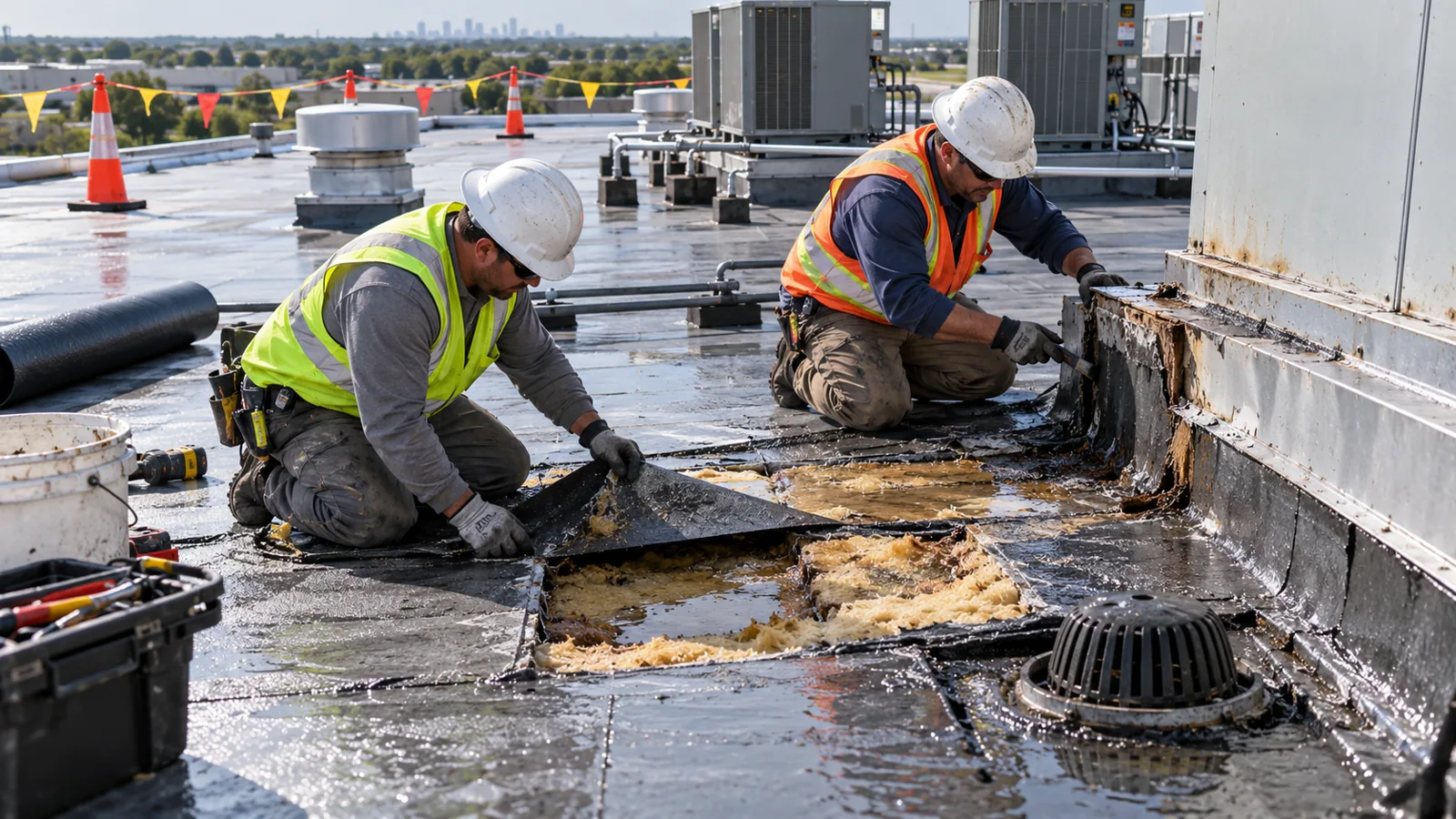 Commercial Wind Damage Roof Repair in New Haven, CT